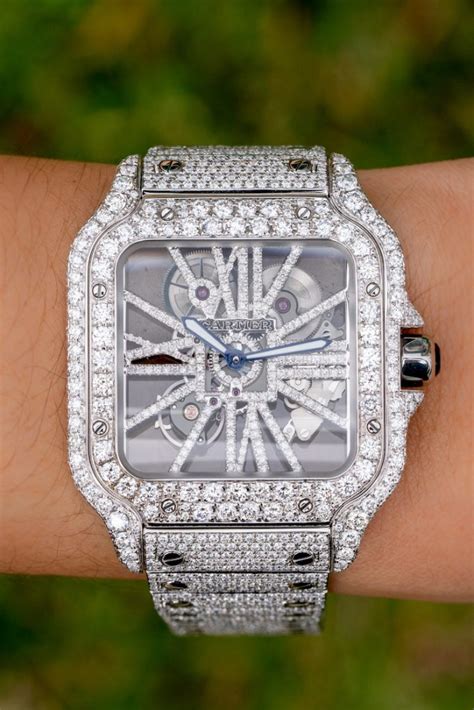 cartier santos skeleton diamond